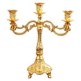 thumbnail image 2 of FENGGHAO Gold and Silver Three-Candle Candelabra, Ornate Metal Candle Holder for Wedding and Table Centerpieces, Vintage European Decor, 2 of 6