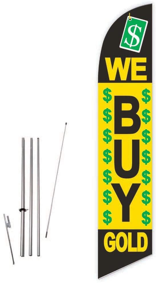 Se Compra Oro Black/Yellow Replacement Flag Only Without Poleset Advertising Feather Flag 12ft