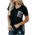 thumbnail image 2 of ALLLIST Short Sleeve Tops for Women V Neck Leopard Print T-Shirts Summer Casual Pullover for Women, 2 of 5