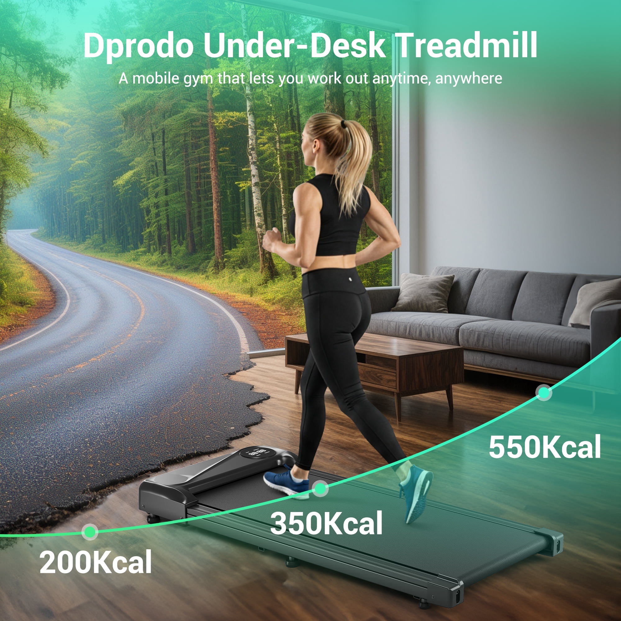 COFUNOK  3.0HP Walking Pad,Under Desk Treadmill,Portable Small Treadmill LED Display & Remote Control for Home/Office,Walking Jogging Machine,Weight Capacity 265 LBS