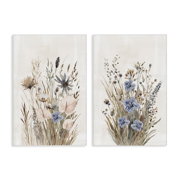 Stupell Industries Soft Cottage Grasses 2 Piece Canvas Wall Art Set design by 1x, 24 x 16