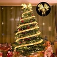 thumbnail image 5 of Christmas Tree Ribbon Lights String,  Tgnazet Gold 33 FT 100 LED Fairy Lights Copper Wire Ribbon Bows Lights for Xmas Tree Holiday Wedding Party Decoration, Gold Ribbon, Warm White Light, 5 of 8