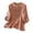Orange, variant on Women's Cotton Linen Shirt, Half-Button 3/4 Sleeve Crewneck Blouse with Embroidery, Boho Summer Top for Casual Daily Wear, Vacation and Relaxed Outfits Light Violet XXL