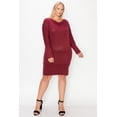 thumbnail image 5 of Draped Neck Long Sleeve Dress - Heather Blue, 3XL, 5 of 6