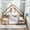 Brown, variant on Triple Tree House‑Style Floor Bed Frame, Sky Blue Finish, Queen Size, Solid Wood Bed with Guardrails & Roof Structure Design for Bedroom