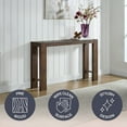 thumbnail image 3 of Alaterre Furniture Classic Solid Wood Console Table - 56in Modern Farmhouse Entryway Table, Brown, 3 of 6