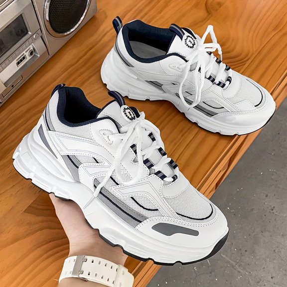 Men's Lightweight Breathable Sneakers with Cushioned Sole Suitable for Gym,, Casual Wear -Top Minimalist Running Shoes - Lace-Up Sports Sneakers - Low