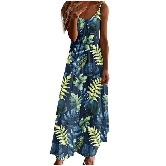 Youyipin womens dresses Women's Summer Casual Loose Dress Beach Cover Up Long Cami Maxi Dresses with Pocket summer dresses for women 2025