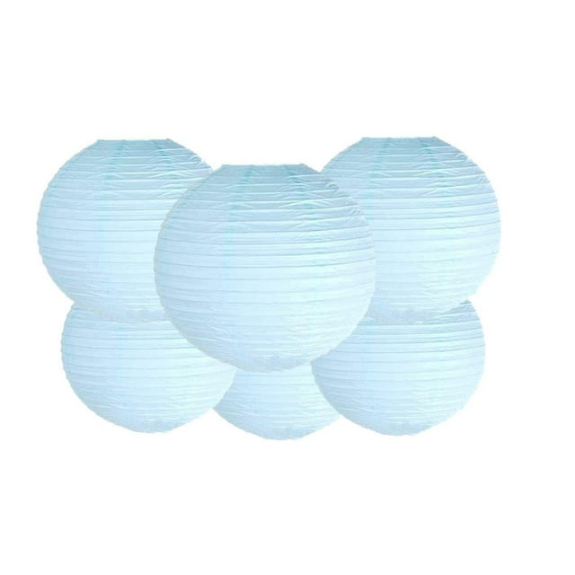 WQIANG 8"10"Round Paper Lanterns Lamp Wedding Birthday Party Decoration Pack Of 6