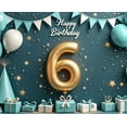 thumbnail image 3 of Blue Balloons Happy Birthday Number 6 Banner Decorative Design Birthday Party for Kids Celebration Indoor Decoration Photo Backdrop, 3 of 7