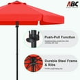 thumbnail image 5 of ABCCANOPY 7.5ft Outdoor Market Hand Push Patio Umbrella With Hanging Edge,12+Colors, Red, 5 of 8