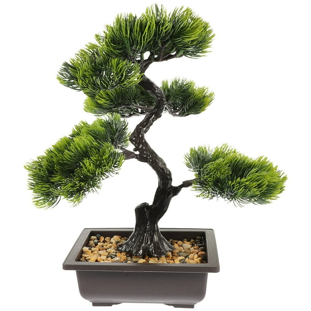 WORGEOUS Artificial Bonsai Pine Tree Faux Faux en maceta Display de escritorio de la planta