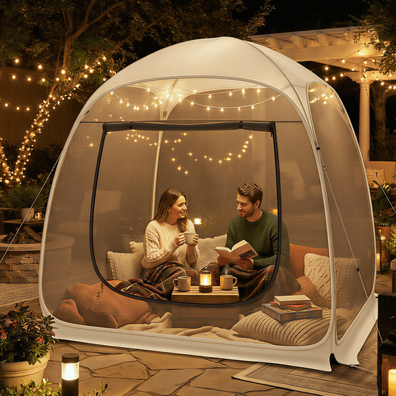 TABU Screen House Tent, 6x6ft Pop up Screen Tent, 4-5 Person Screened Canopy Tent with Carry Bag for Backyard & Outdoor Activities