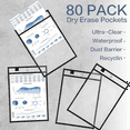 thumbnail image 6 of Pack of 80 Dry Erase Pockets, Reusable Work Ticket Holder for Teachers Classroom Office Organization, 6 of 7