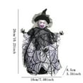 thumbnail image 4 of SIguan,Halloween Witch Tree Topper Decoration,Witch with Spider Web Skirt, Black Pointed Hat and Flying Broom Conical Base for Halloween Desktop,Treetop,Fireplace,Home Decorations Black1 7.08*10.23'', 4 of 9