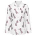 thumbnail image 4 of Blusa de manga larga con estampado de piña y cuello redondo para mujer Fridja  BV0+4099, 4 of 7