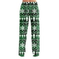thumbnail image 6 of Dwralegc Christmas Pajama Pants Women Cute Xmas Holiday Elastic Waist Bottoms Casual Drawstring Comfy Pj Pant Wide Leg Lounge Winter Pants with Pockets Army Green M, 6 of 7