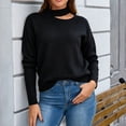 thumbnail image 4 of MexChoioe Women's Sweaters Halter Neck Cutout Long Sleeve Pullover Soft Fall Sweater for Women, 4 of 7