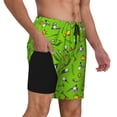 thumbnail image 2 of Naloa golf Sport club Print Men Swim Trunks with Compression Liner ,Board Shorts,Men's Swim Shorts with Drawstring and Elastic Waistband-Large, 2 of 6