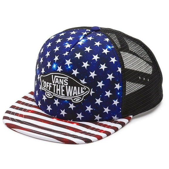 Vans Off The Wall Men's Americana Stars & Stripes Surf Patch Trucker Hat Cap