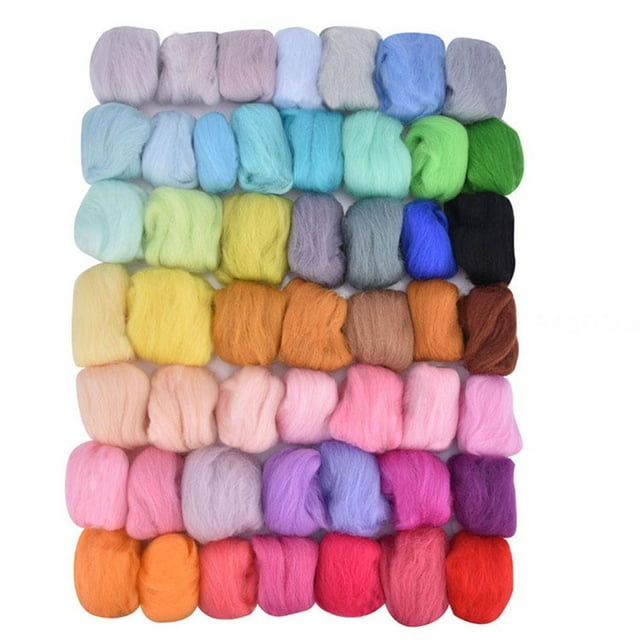 Needle Felting Wool Set 36 Colors Wool Roving for Felting Fiber Hand Spinning DIY Craft Materials, Yarn Roving Felting Wool and Accessories