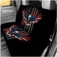 thumbnail image 3 of Pzuqiu 14 Pcs Auto Seat Cover Accessories Front Rear Car Seat Covers Steering Wheel Seat Belt Headrest Center Console Pad Coasters Chapstick Keychain Holder Wrist Lanyard Eagle American Flag Stylish, 3 of 7