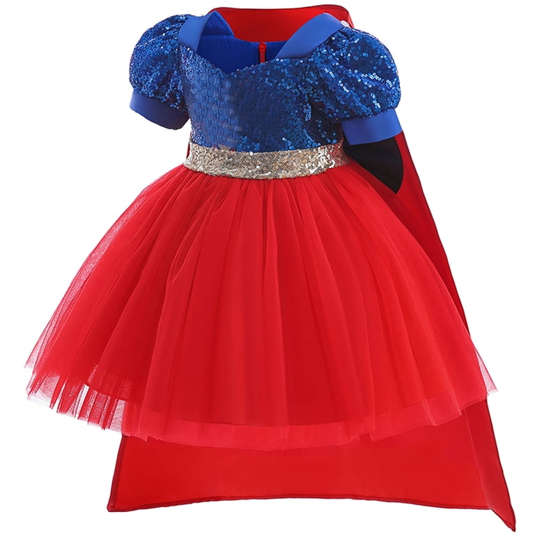 Suee Superhero Costume Dress For Toddler Girls Sequins Cosplay Role Play Clothes Halloween Dress Up, Toddler Girl's, Size: 4T-5, Red Suee Superhero Costume Dress For Toddler Girls Sequins Cosplay Role Play Clothes Halloween Dress Up, Toddler Girl's, Size: 4T-5, Red