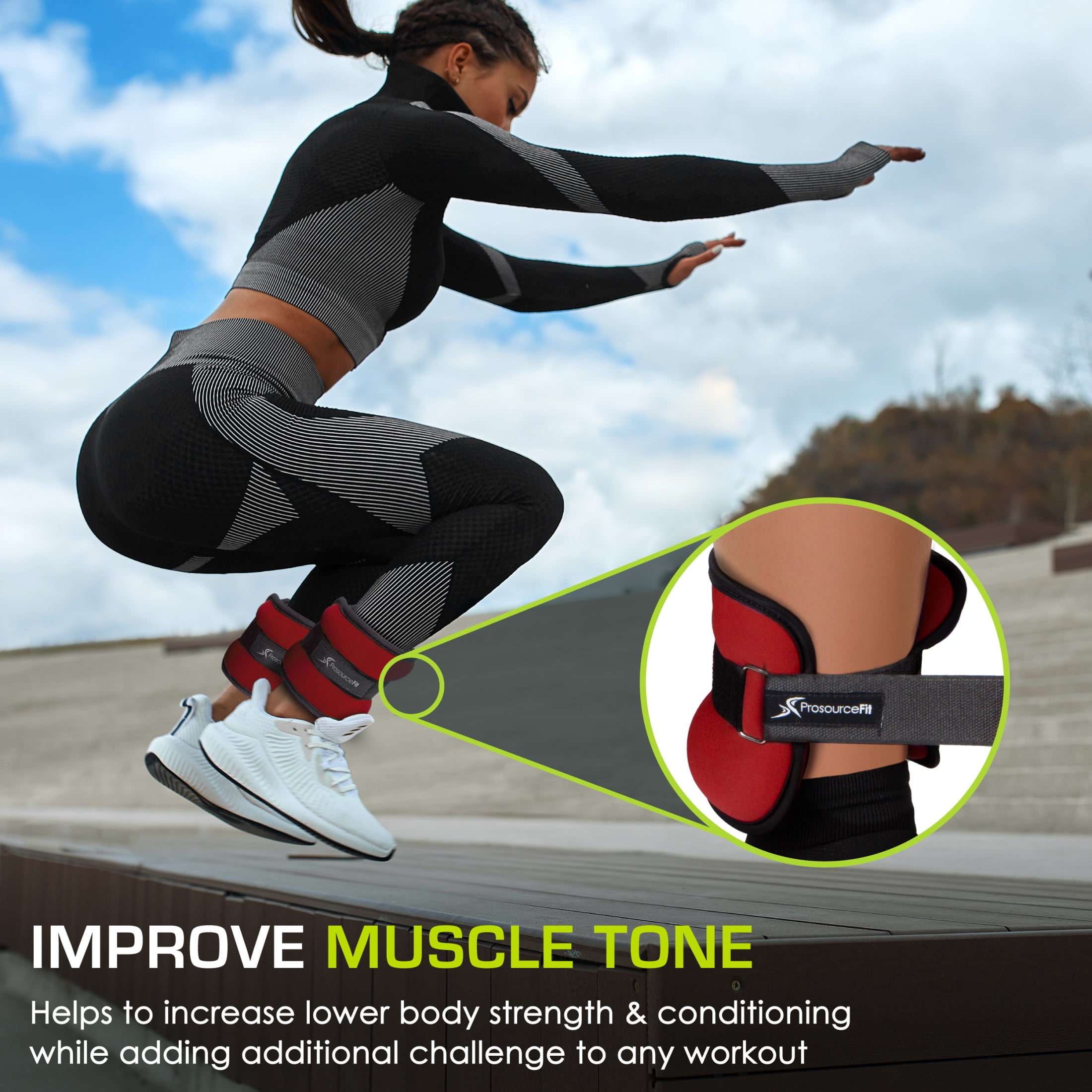 ProsourceFit Ankle Weights Set of 2 with Adjustable Comfort Fit