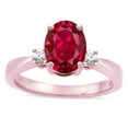thumbnail image 3 of Star K � 3 Three Stone Oval Created Ruby Classic Engagement Promise Ring, 3 of 9