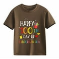 thumbnail image 7 of XAOFW Kids T-Shirts Boys 100 Days Of School Letter Princool Youth Children Blend Short Sleeve Crew Neck Soft Breathable Casual Daily Wear Top, 7 of 7