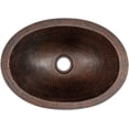 thumbnail image 2 of Premier Copper Products LO15FDB 15 in. Oval Under Counter Hammered Copper Bathroom Sink, 2 of 3