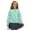 Cute Flower Cyan, variant on COEQINE Girls Long Sleeve Cardigan with Print, Lightweight Polyester Crewneck Button Front Jacket, Soft Machine Washable Top for School and Casual Wear, Ages 5-6, Santa Claus Pink