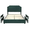 thumbnail image 3 of Furniture of America Landhill Glam Fabric Upholstered Queen Bed in Dark Green, 3 of 13