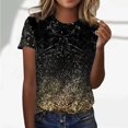 thumbnail image 2 of TSADFHJI Long Chandail en Molleton pour Femmes Mode Décontractée Dégradé à Paillettes Imprimé Col Rond T-Shirt Ample Haut m Jaune, 2 of 5