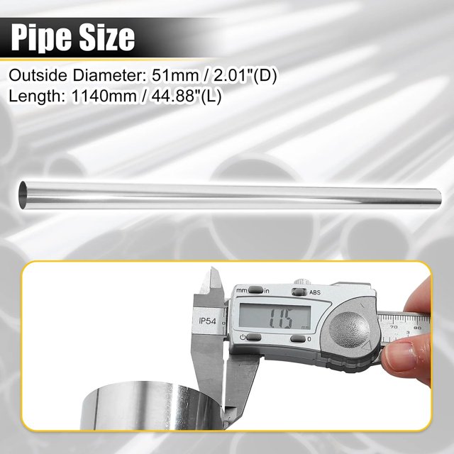 Straight OD 51 57 63 76mm 760-1140mm Length DIY Custom Exhaust Pipe 2 Inch T304 Stainless Steel Pipe Pipe Universal Fit~14489