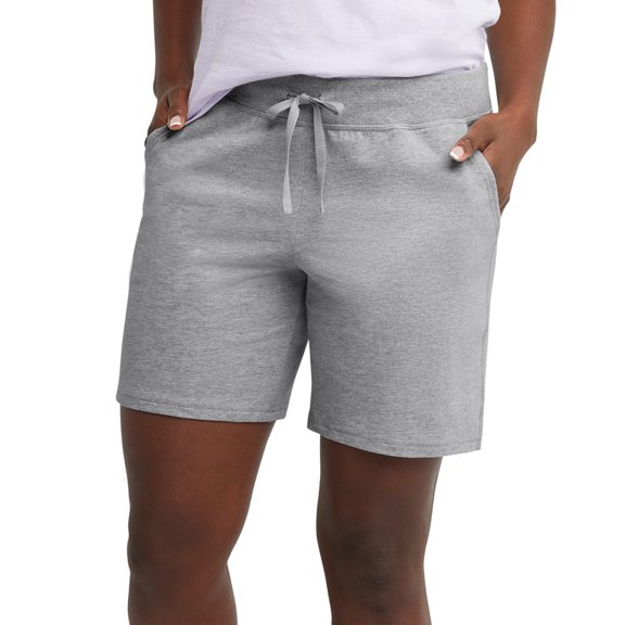 DONYUDE Women's Jersey Pocket Shorts, Drawstring Cotton Jersey Shorts, 7" Inseam
