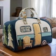 thumbnail image 7 of SHJHENG Vintage Camper Quilted Duffle Bag – Retro Travel Tote with Embroidered Tree Design, Soft Lightweight Weekender for Road Trips, Camping, and Everyday Use, 7 of 7