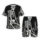 thumbnail image 1 of Balery Vintage Black white Plant skull Conjunto de Pijama Infantil de Manga Corta con Estampado – Ropa de Dormir de Algodón Suave-Small, 1 of 6