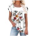 thumbnail image 2 of Fiudx Ofertas de La Semana Camiseta Holgada de Manga Corta Plisada Estampada para Mujer, 2 of 5