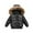 Black, variant on Thickened Down-filled Hooded Jacket Windproof Warm Parkas Short Style with Large Collar Comfortable Casual Wear for Kids Suitable for Cold Weather Outdoor Activities Black 11-12Years