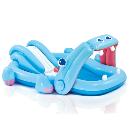 Intex Inflatable Hippo Play Center Kiddie Pool, Slide and