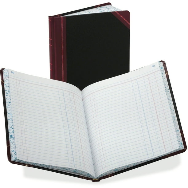Boorum & Pease Record/Account Book, Journal Rule, Black/Red, 150 Pages