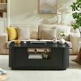 thumbnail image 4 of Kevinplus 46.5" Oval Coffee Table with Drawers and Storage Compartments for Living Room Offices, Black, 46.5"L*27.2"W*17.7"H, 4 of 8