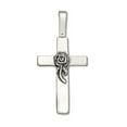 thumbnail image 1 of Sterling Silver 18" 1mm Box Chain Christian Ascending Rose Cross Pendant Necklace, 1 of 2