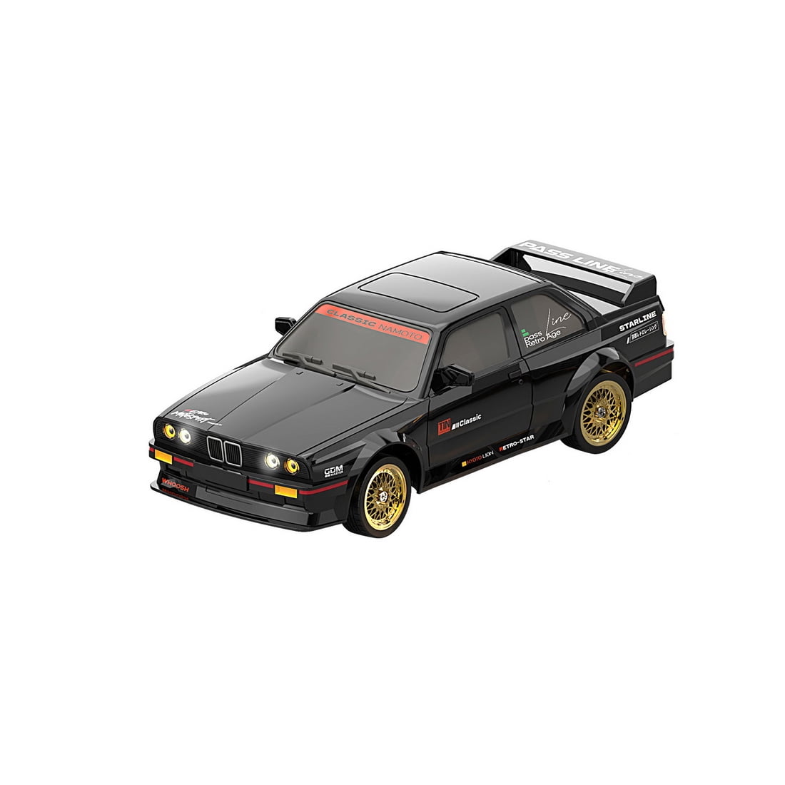 1/16 Scale 4WD RC Drift Car High Speed Racing Remote Control Vehicle With ESP Gyroscope Stabilization LED Front Rear Lights Full Proportional Driving System For Adults Hobbyists