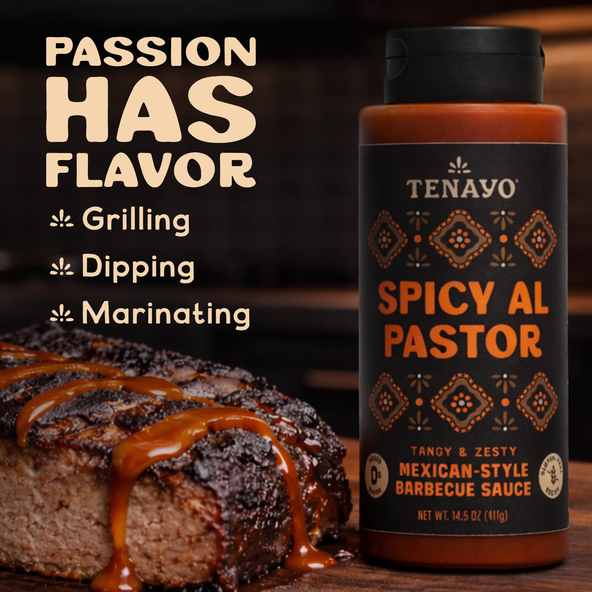 Tenayo Spicy Al Pastor Mexican-Style Barbecue Sauce, 14.5 oz