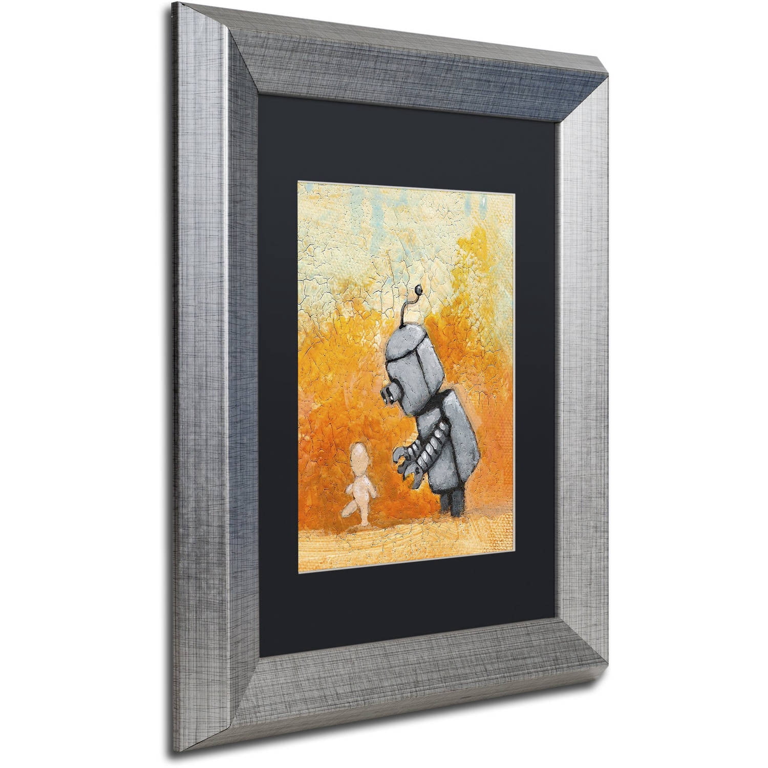 Trademark Fine Art 'Caretaker' Canvas Art by Craig Snodgrass, Black Matte, Silver Frame