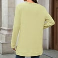 thumbnail image 3 of Maplenight Crew Neck Tops for Women Knit Long Sleeve Casual Tunic Sweaters Solid Side Slit Womens Pullover Tops for Fall Winter, 3 of 7