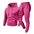thumbnail image 4 of mihongmao Y2k Outfits for Men Casual Pullover Hooded Sports Print Long Sleeve Trousers Two-Piece Elastic Waist Tracksuit Hot Pink S, 4 of 5