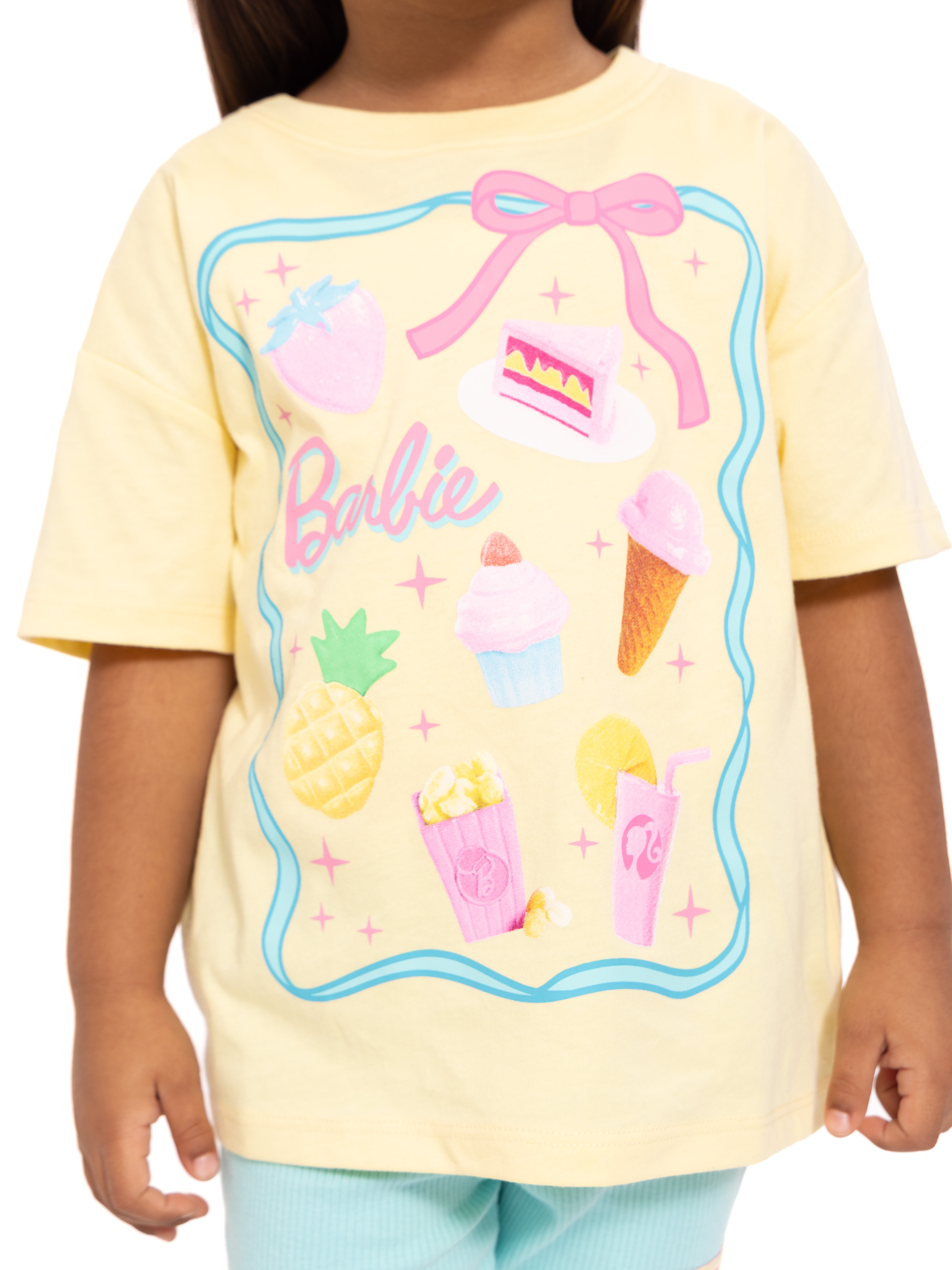Barbie Toddler Girls Graphic Tee and Bike Shorts Set, 2-Piece, Sizes 12M-5T